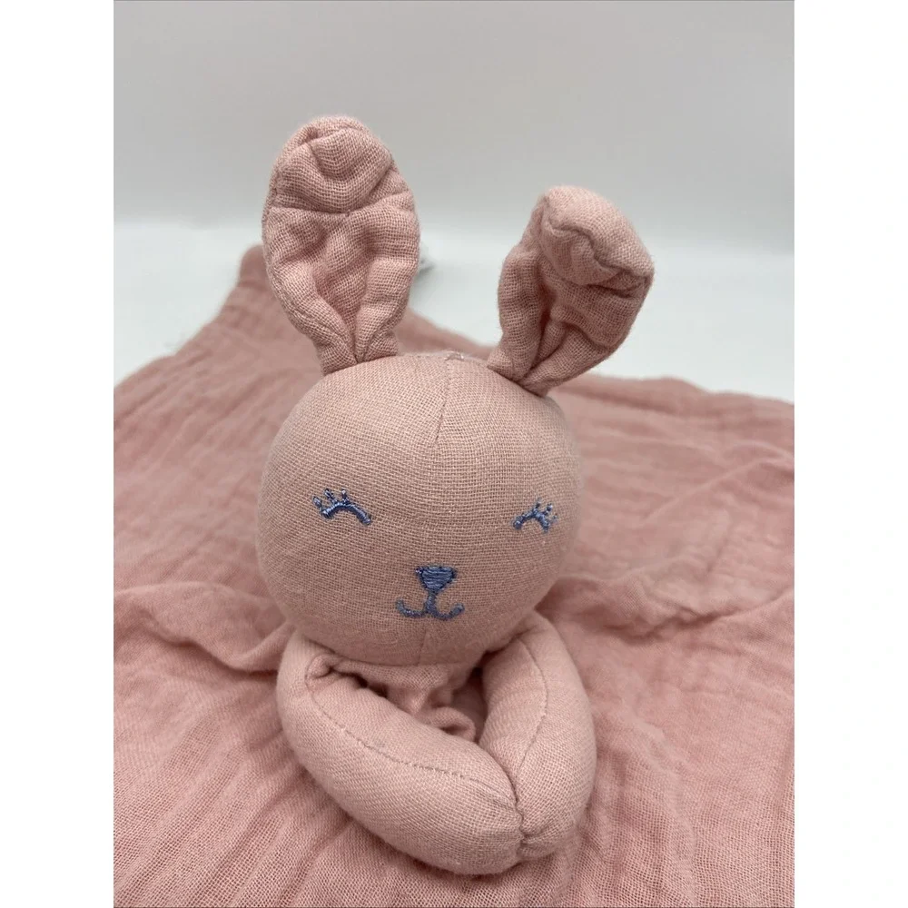 Carters Child of Mine Pink Bunny Muslin Lovey Security Blanket 12x12 SAR549255